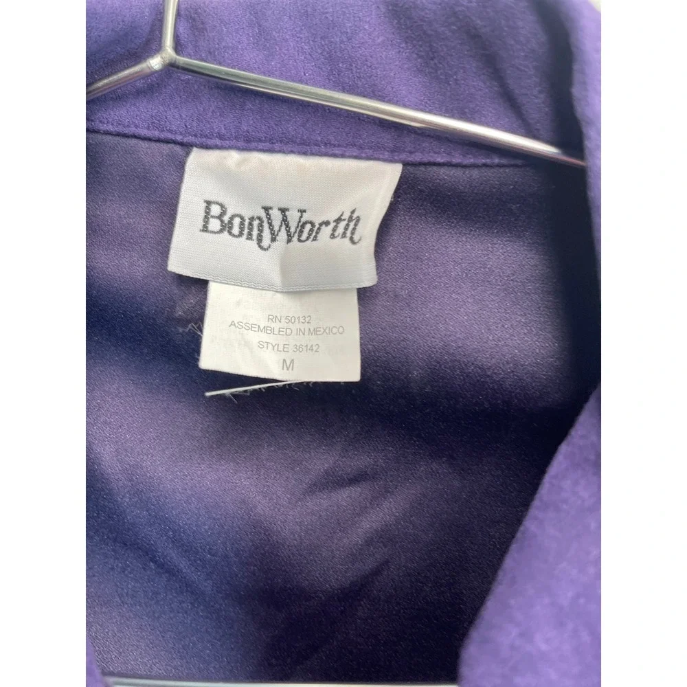 BonWorth Skirt Suit Set M Purple Floral Embroidered Faux Suede VTG Granny‎ Artsy